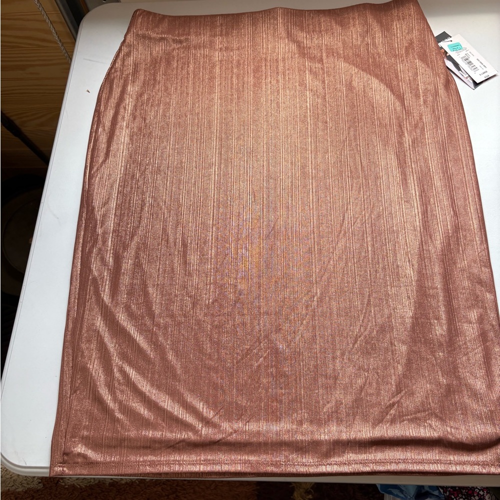 A'gaci Pink Ribbed Pencil Skirt Midi Length